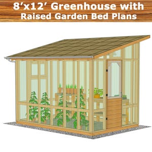 DIY Greenhouse Plans: 8x12 with Raised Garden Bed (PDF Download) image 11