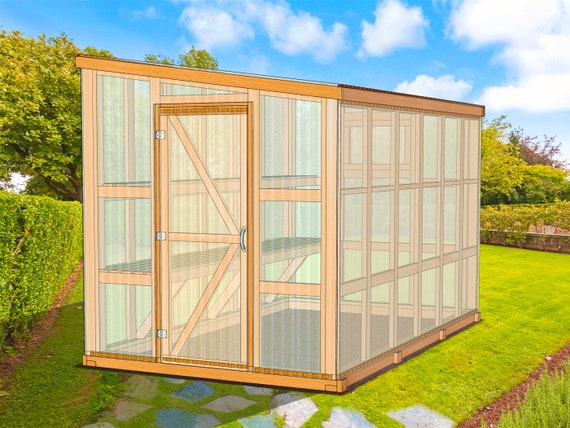 7 x 12 Lean-To Greenhouse Plans, Backyard Greenhouse Building Plans - PDF Book Instant Download, Diy Wooden Greenhouse Building Guide