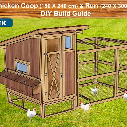 Chicken Coop Plans With Run Diy Build Guide Step by Step Etsy Canada