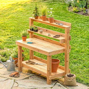 Plans de banc de rempotage bricolage : guide de construction de table de jardinière (téléchargement PDF) image 8