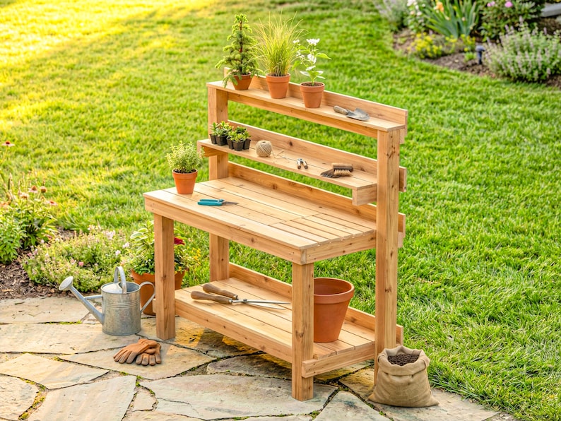Plans de banc de rempotage bricolage : guide de construction de table de jardinière (téléchargement PDF) image 8