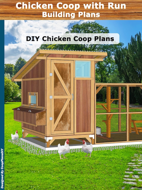 Chicken Coop Plans Walk in Chicken Coop, Large Chicken Coop, Chicken Run Plans, Diy Coop With Run Plans, e-Book Instant Download