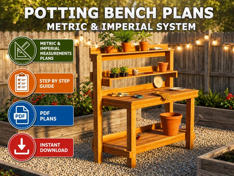 Plans de banc de rempotage bricolage : guide de construction de table de jardinière (téléchargement PDF) image 11
