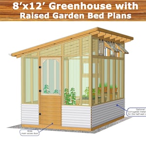 DIY Greenhouse Plans: 8x12 with Raised Garden Bed (PDF Download) image 7