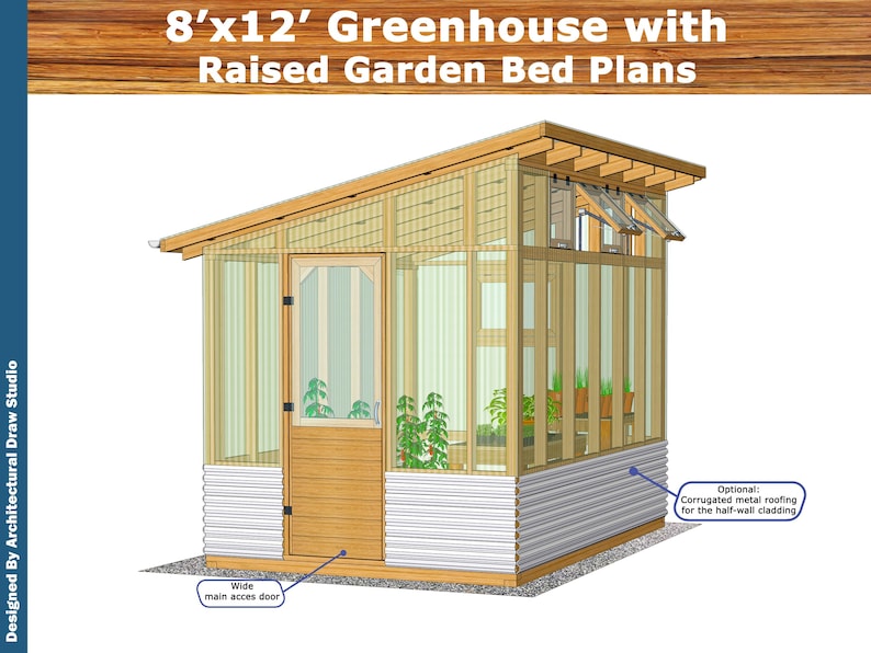 DIY Greenhouse Plans: 8x12 with Raised Garden Bed (PDF Download) image 7