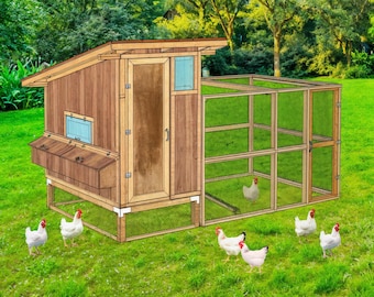 DIY Walk-In Chicken Coop Plans | Large 8x10 Run, 12-14 Hens (PDF Build Guide)