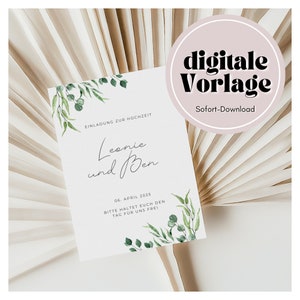 Moderne uitnodigingskaart | Sjabloon | Bewerken in Canva | Zelf briefpapier maken | Zelf printen | Minimalistisch | Trouwkaart