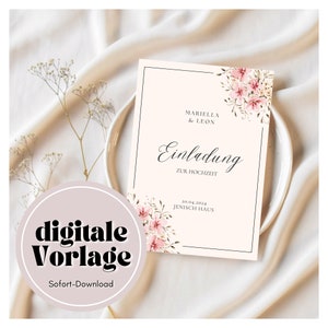 Moderne uitnodigingskaart | Sjabloon | Bewerken in Canva | Zelf briefpapier maken | Zelf printen | Minimalistisch | Trouwkaart