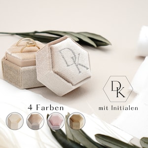 Personalized ring box made of fine velvet for weddings - Monogram - ring box for wedding rings - engagement ring box - in 4 colors