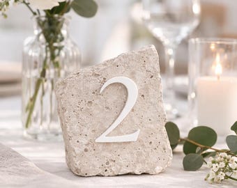 Weiße Tischnummern zum Aufkleben – Schlichte 3D Tischzahlen, selbstklebend, für Hochzeit & Events