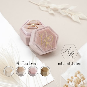 Personalized ring box made of fine velvet for weddings - Monogram - ring box for wedding rings - engagement ring box - in 4 colors