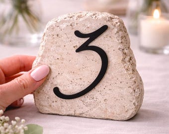 Selbstklebende 3D Tischnummer Zahlen Ziffern in Schwarz - für Hochzeit & Event - DIY Tischzahlen Tischdekoration