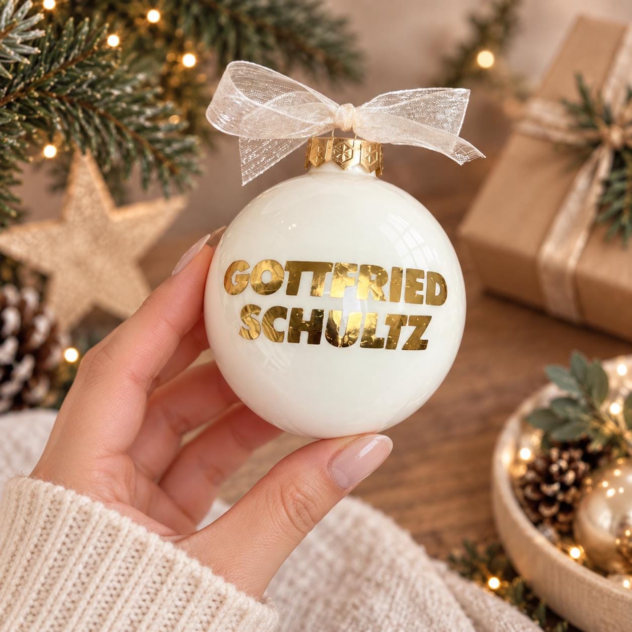 Weihnachtskugel mit logo