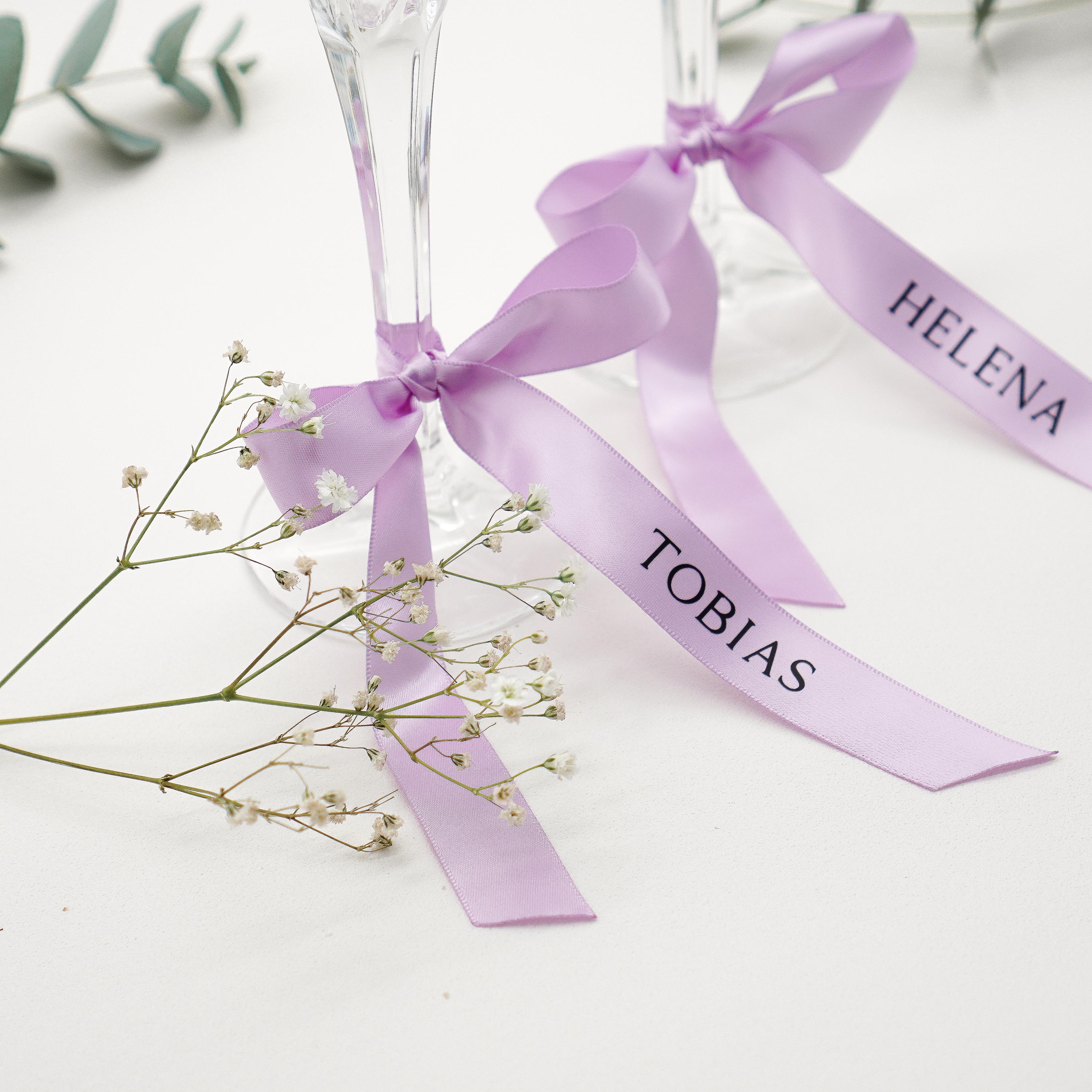 Rubans de satin lilas personnalisés pour mariage et événements