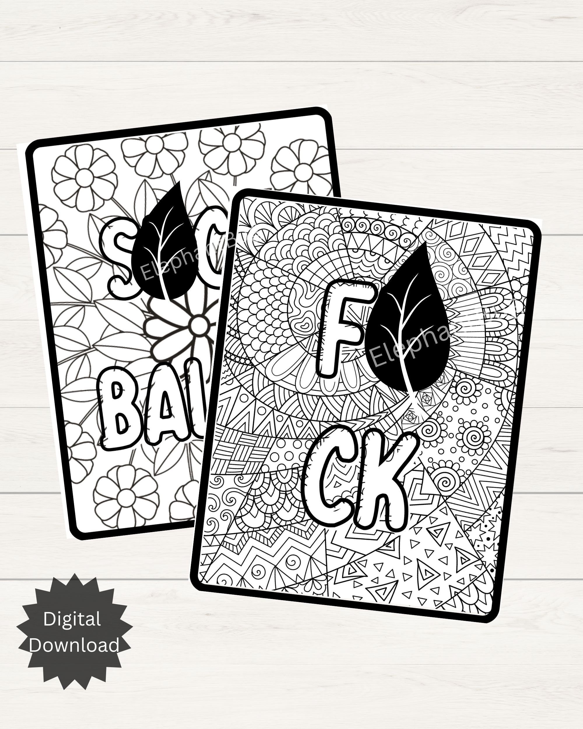 Swear Word Coloring Pages for Adults, Adult Curse Words Coloring Book