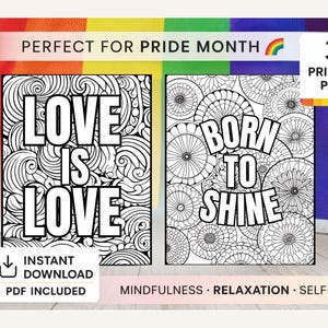 Pride Coloring Pages Bundle – 31 LGBTQ Affirmation Designs (Digital Download)