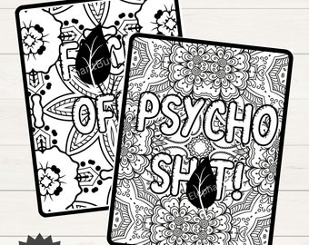 Swear Word Coloring Pages for Adults, Adult Curse Words Coloring Book, Funny Swear Word Quotes, Mandala Swear, Instant Download,Relaxing