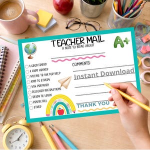 Teacher Brag Notes | Positive Student Report Cards (PDF Printable 5x7 & 8.5x11 )