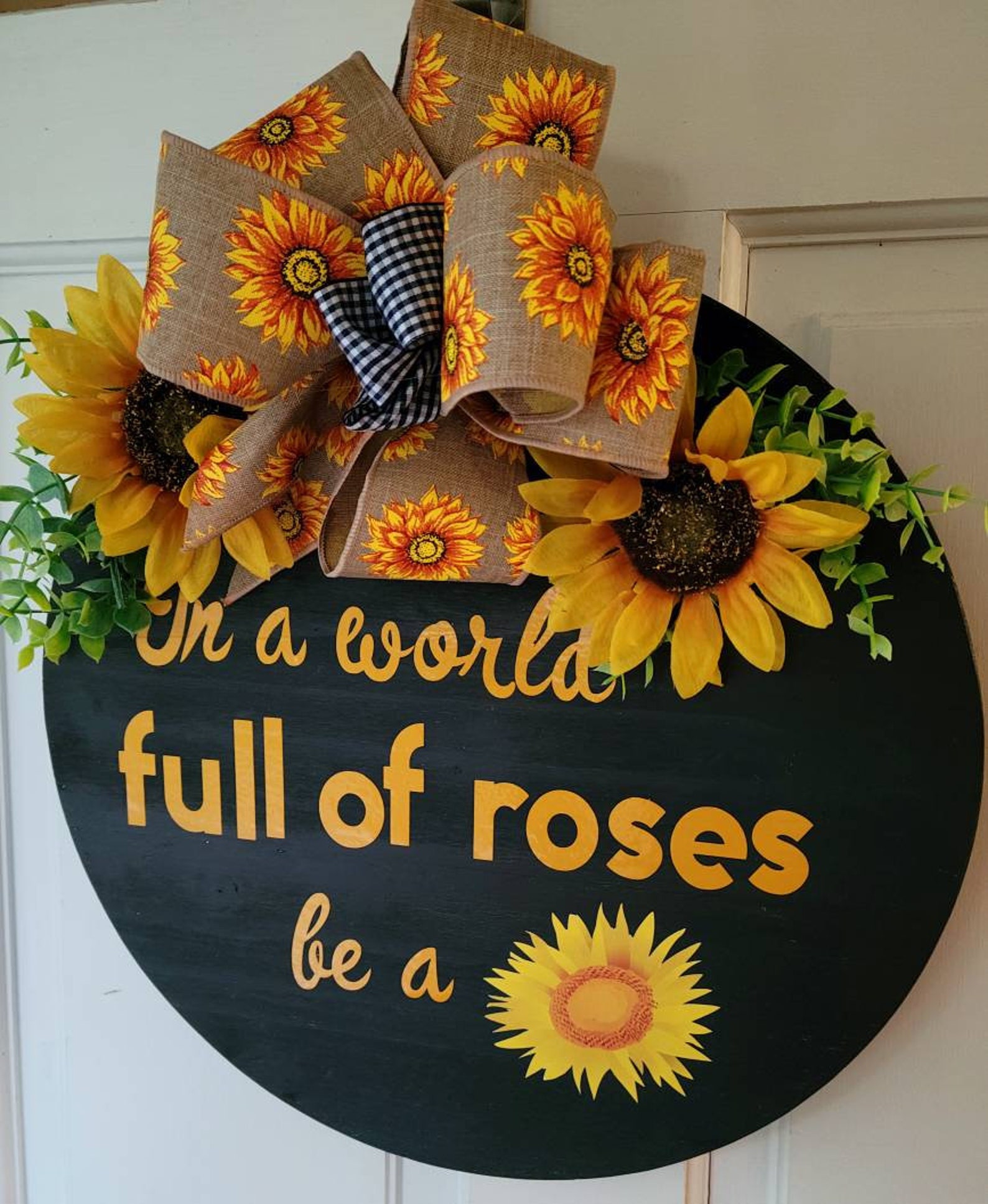 Sunflower door hanger Etsy
