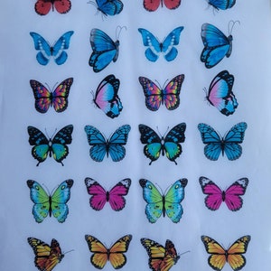 3D Colors Butterfly( 40 MM) Transparent paper, Gift, 24 PCS, Resin jewerly Gifts, Resin 3D Art, Epoxy, butterfly necklace, personalized, fly