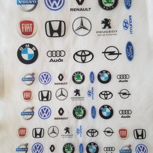 3D Car Logo ( 30-40-50MM Mix) Transparent Filmsheets, UV Resin Art - Transparent Filling Material, Resin supplies - 3D Resin, epoxy supplies
