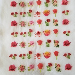 3D Red Rose Multifunction Transparency Film,bouquet and Rose color Flowers Resin Filler, Epoxy Resin Art, Transparent Film, Resin Inclusion