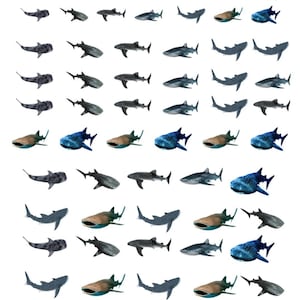 3D- Whale Sharks ( 20-25-40MM Mix) Clear Transparent Film for UV Resin Art, Transparent Filling Material, Resin Inclusion, Resin Uv, 3D art