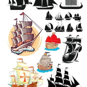 3D Sailing boats (30-40-50MM Mix) Clear Transparent Film Black Color Mix for UV Resin Art, Transparent Filling Material, Resin Inclusion,art