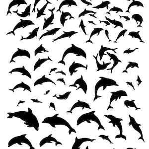 3D Dolphis ( 30-40-50MM Mix) Clear Transparent Film Black Color Mix for UV Resin Art, Transparent Filling Material, Resin Inclusion,Resin Uv