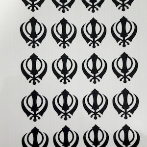 Benutzerdefinierte 3D &#39;Khanda&#39; (15-38-63 MM) Klare transparente Aufkleber (99,20,8 stück) Handgefertigt, Transparente Vinyl Aufkleber, Sikh Unkraut, Harz Kunst, Geschenk