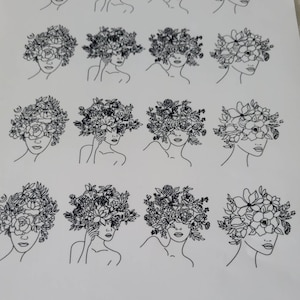 Custom 3D Woman silhouette (5CM) Clear Stickers, 16 PCS, UV Resin Art, Transparent vinyl Sticker, 3D Resin Art, Sticker, Handmade, Gift, Art