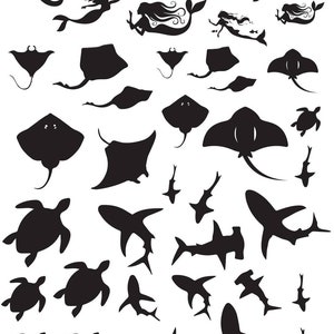full sheet transparency resin supplies, sea animal sticker, resin art, ocean habitat, shark sticker, acetate, epoxy mold supply, resin foils