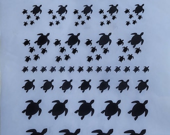 3D-stickers zeeschildpadden – transparante insluitsels van kunsthars (44 stuks)