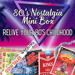 Mini 80s Nostalgia Box - Mini Size - Relive Your 80&#39;s Childhood - 80s Toys 80’s Candy 80s Gift Box - 40th Birthday - 50th Birthday