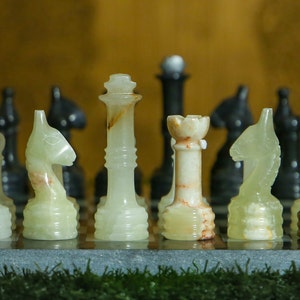 Handmade Stone Chess Pieces - Unique Gift for Him, Boyfriend, Dad or Friend
