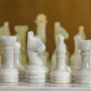 Handmade Stone Chess Pieces - Unique Gift for Him, Boyfriend, Dad or Friend