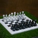 Chess set of Handmade Black and White Marble Chess Pieces, Also Suitable For Room Decor & long distance relationship gift 