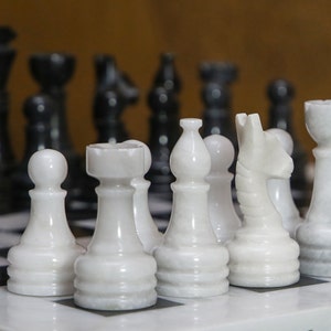 Handmade Stone Chess Pieces - Unique Gift for Him, Boyfriend, Dad or Friend