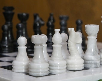 Handmade Stone Chess Pieces - Unique Gift for Him, Boyfriend, Dad or Friend