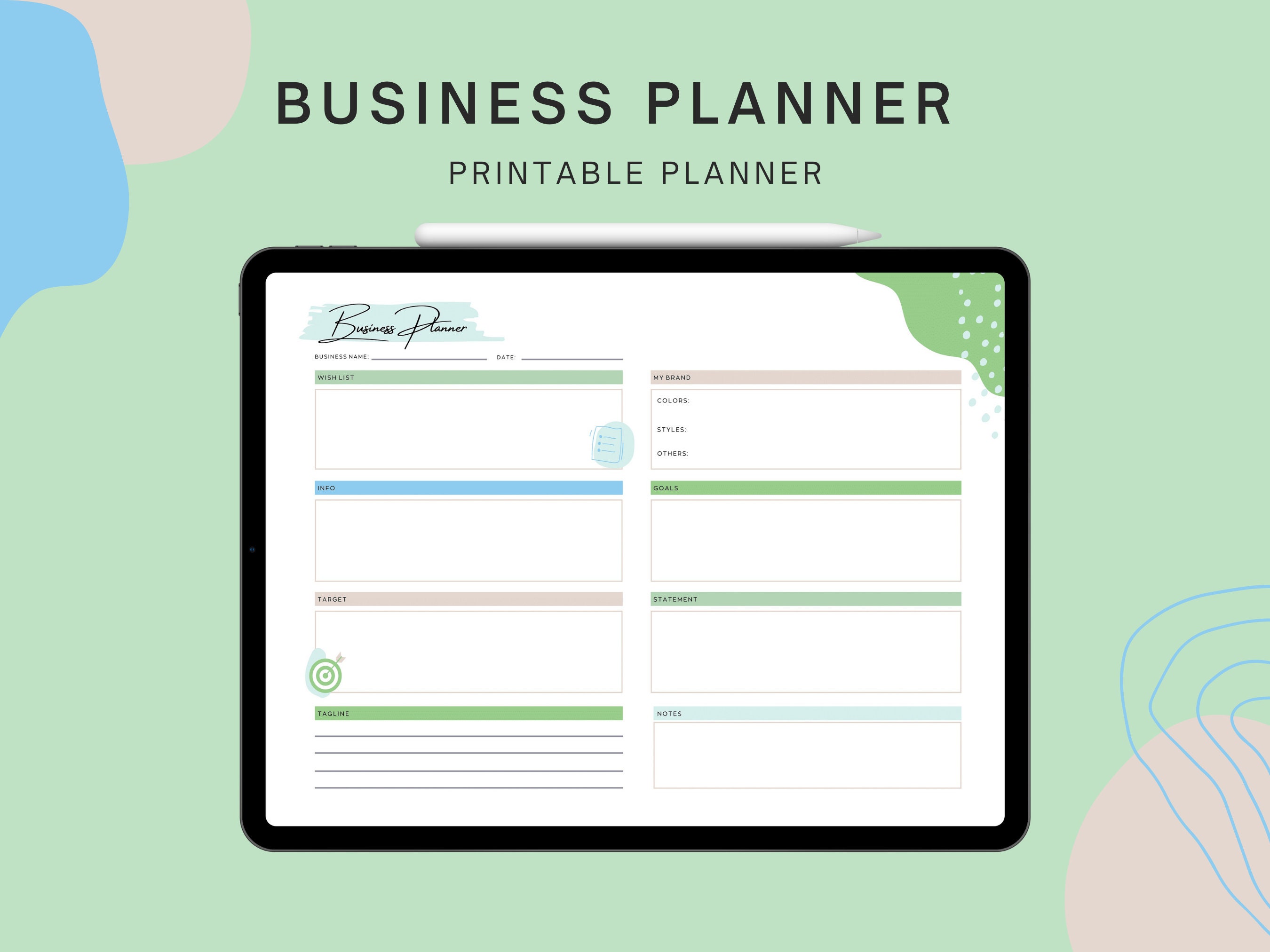 Business Planner Printable Planner Digital Business Planner Etsy UK