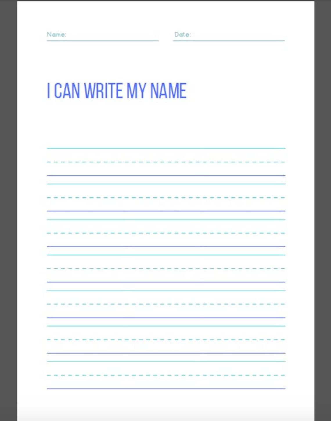 I Can Write my Name printable activity Etsy