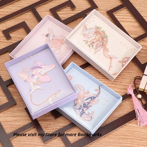 Chinese style Bookmark, Animals Pendant Book Clips ,Metal Bookmarks,Cute unique small Bookmarks,simple oragami book mark with gift box