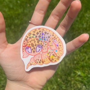 Pegatina Gecko leopardo con estrellas holográficas