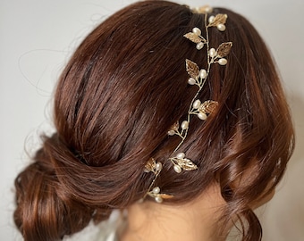 Shawnie Gold Leaf Hair Vine