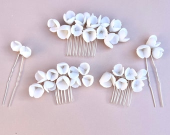 Sophie Porcelain Flower Hair Pin Set