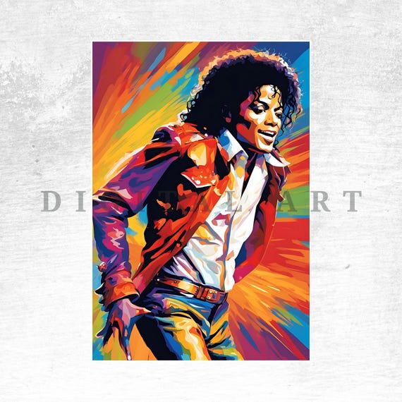 Michael Jackson Tribute Retro Style Pop Art : Instant Download