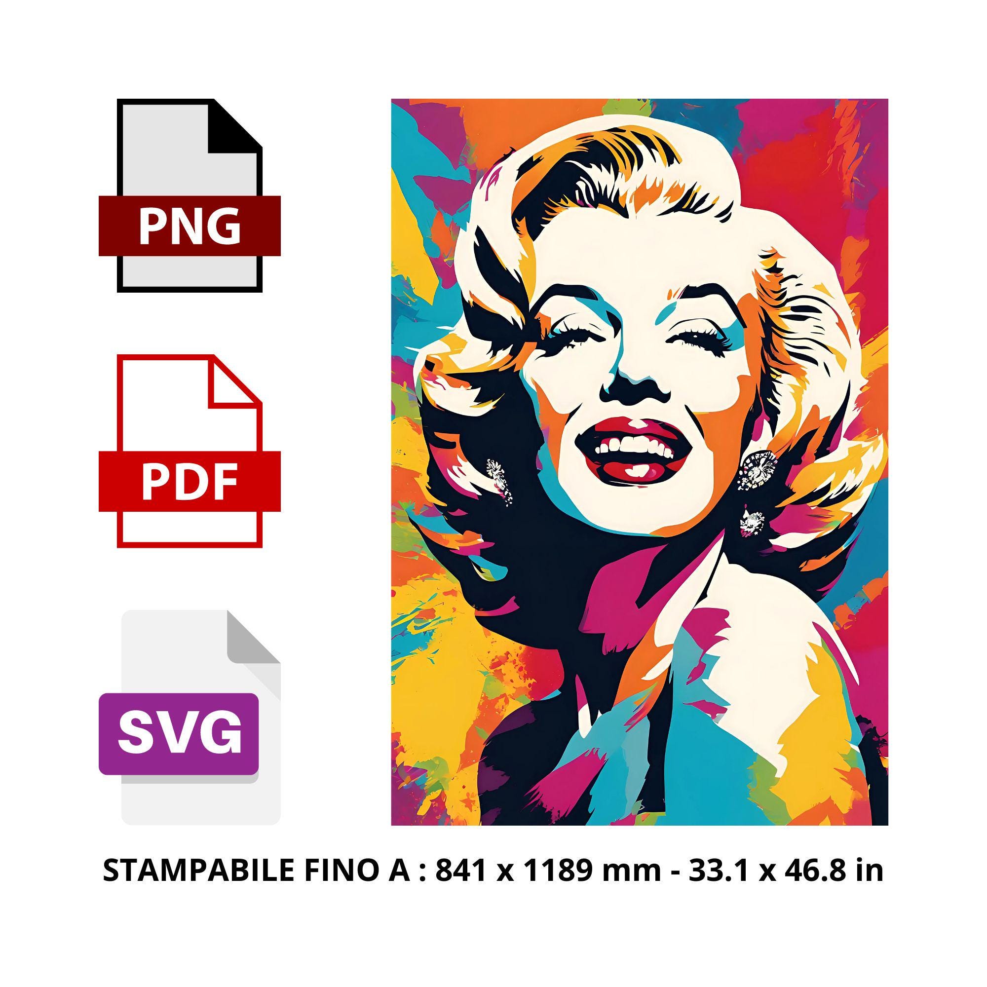 マリリン・モンロー追悼: 写真 - ポップアート スタイルの絵画