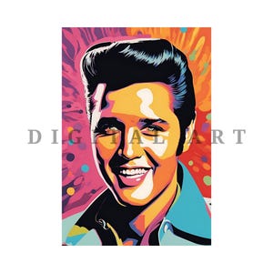 Download Immediato Retro Style Pop Art di Elvis Presley - Artigianato di Carta per Junk Journal e Scrapbooking