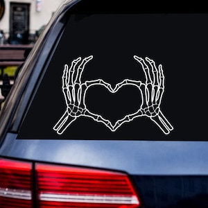 Skeleton Hand Decal, Skeleton Car Decal, Spooky Car Stickers, Goth Car Decals, Alternative Car Sticker, New Driver Gift for Rock Music Lover