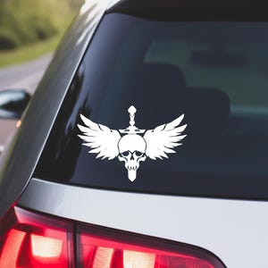 Goth Car Accessories, Window Sticker for Car, Skull Car Sticker, Metalhead Stickers, Bumper Sticker for Car, New Driver Gift for Him, Vinyl